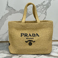 Pr*da Woven Tote Bag Beige Raffia