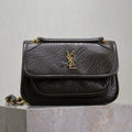 Y*S*L Niki Bag 18cm Black Gold Sheepskin