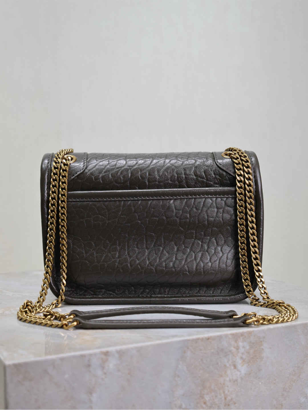 Y*S*L Niki Bag 18cm Black Gold Sheepskin