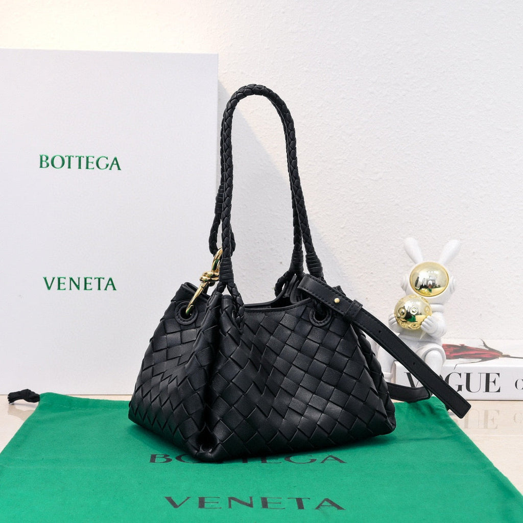 B*V Parachute Intrecciato Shoulder Bag Cowhide