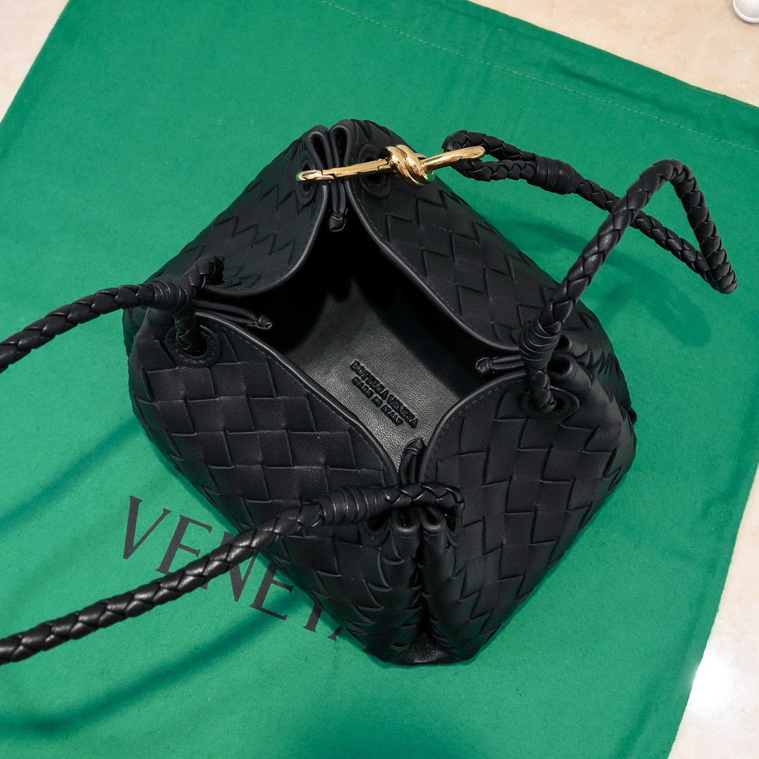 B*V Parachute Intrecciato Shoulder Bag Cowhide