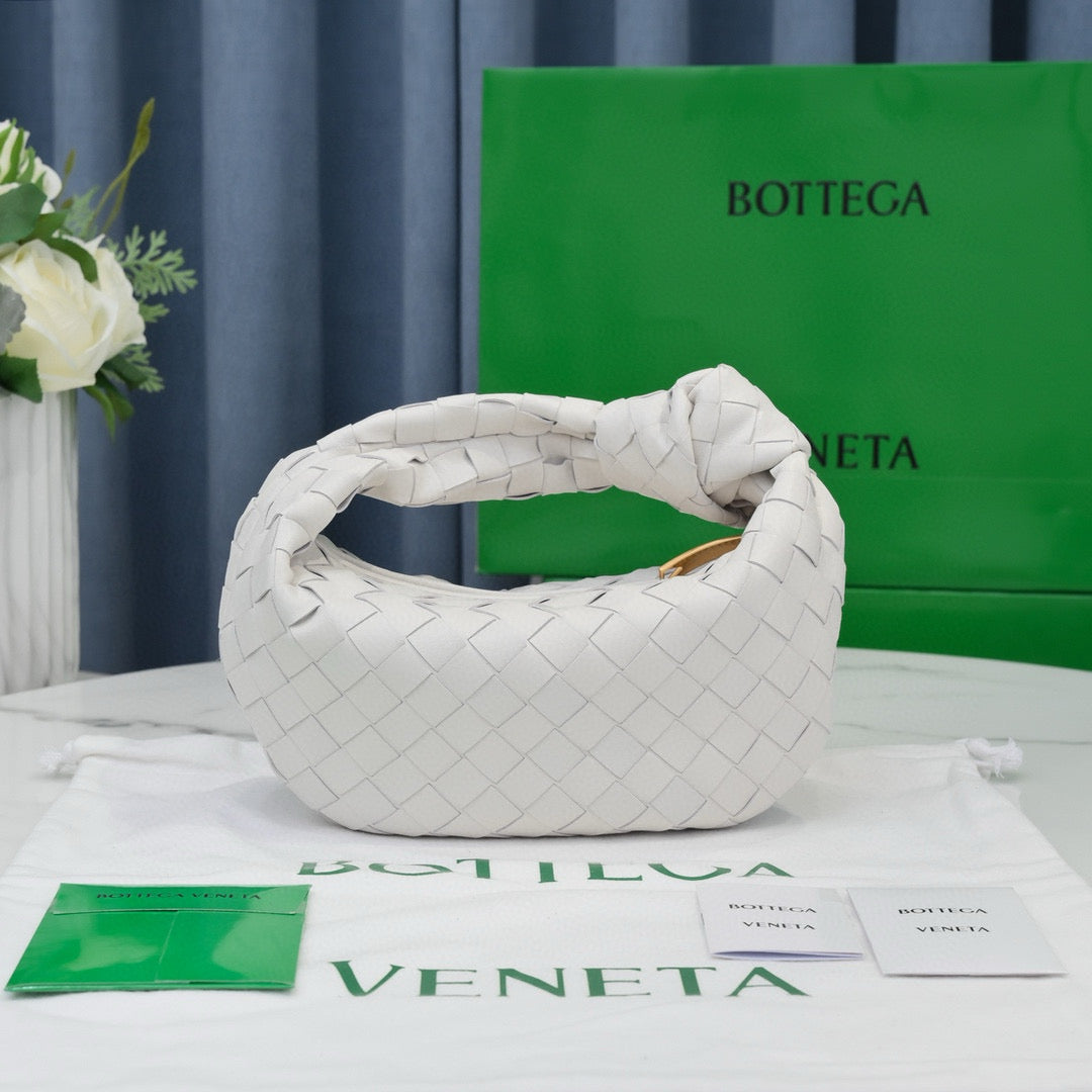 B*V 24 Mini Jodie 28 White Lambskin Gold Hardware