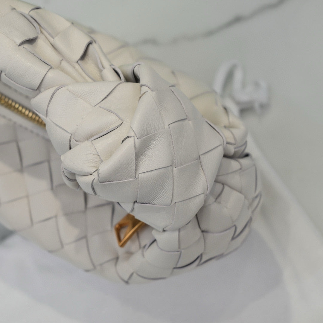 B*V 24 Mini Jodie 28 White Lambskin Gold Hardware