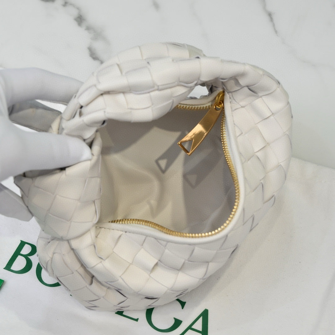 B*V 24 Mini Jodie 28 White Lambskin Gold Hardware
