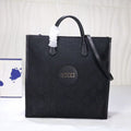 G*cci Off The Grid Medium Tote Bag Black Polyester and Leather
