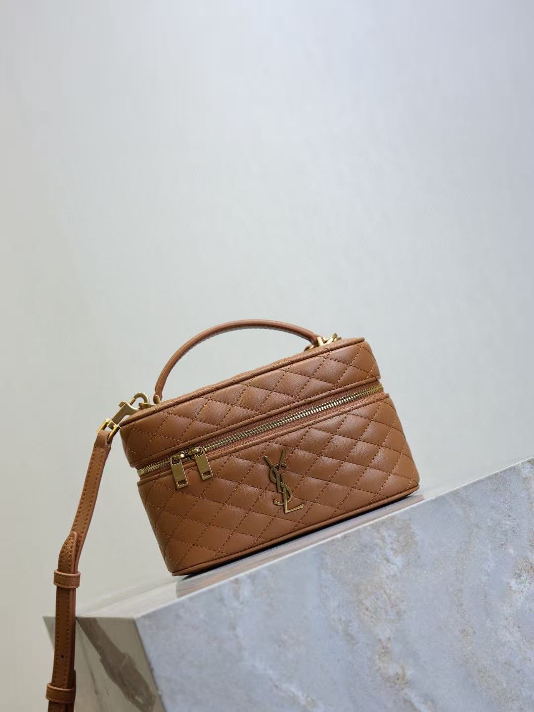 Y*S*L Box Bag Caramel Lambskin