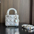 C*D MINI LADY 12 SILVER PATENT LAMBSKIN