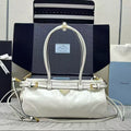 Pr*da Bonnie Medium Handbag 32cm White Calfskin