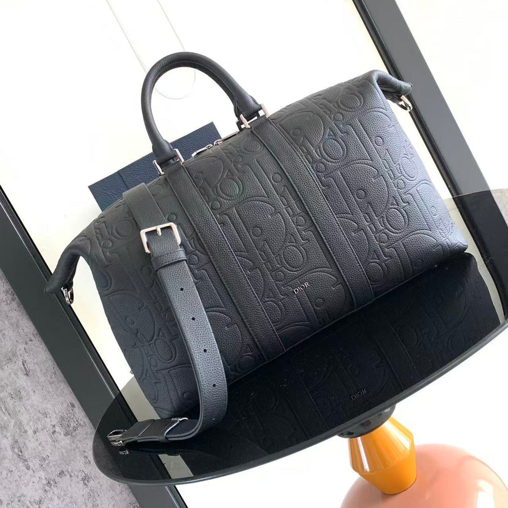 Weekender 40 Black D*or Gravity Leather and Black Grained Calfskin