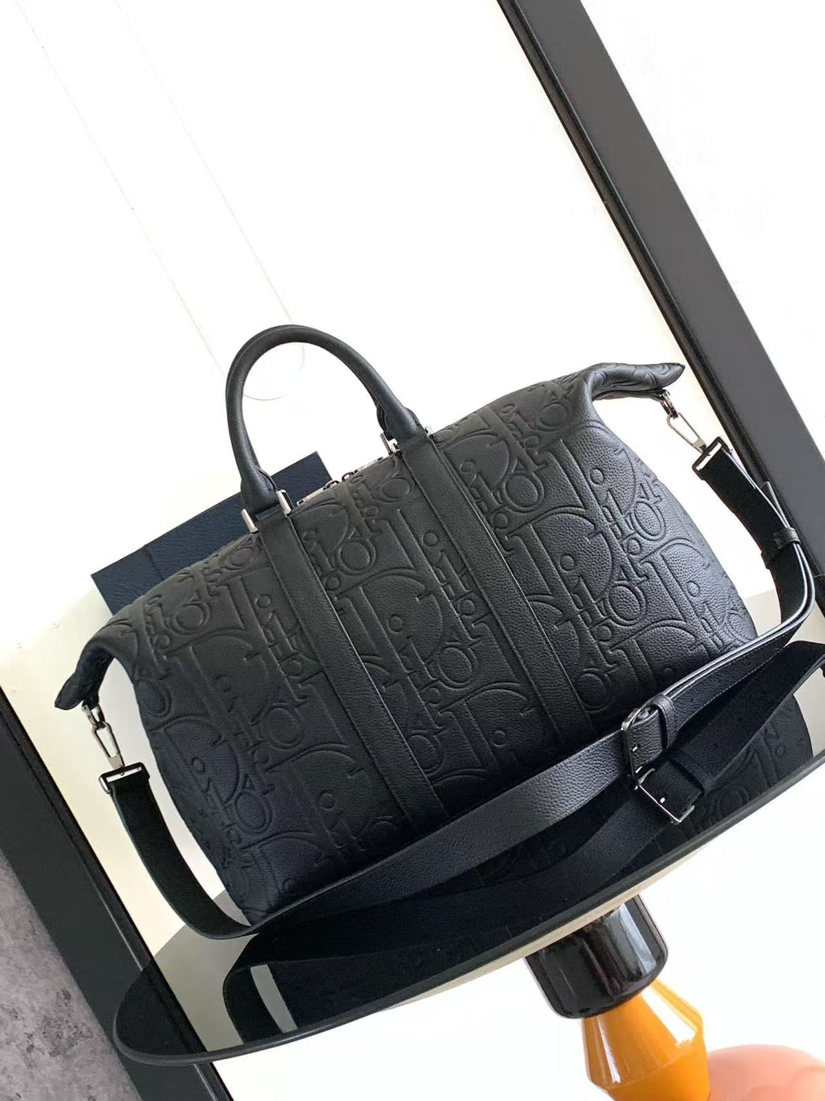Weekender 40 Black D*or Gravity Leather and Black Grained Calfskin