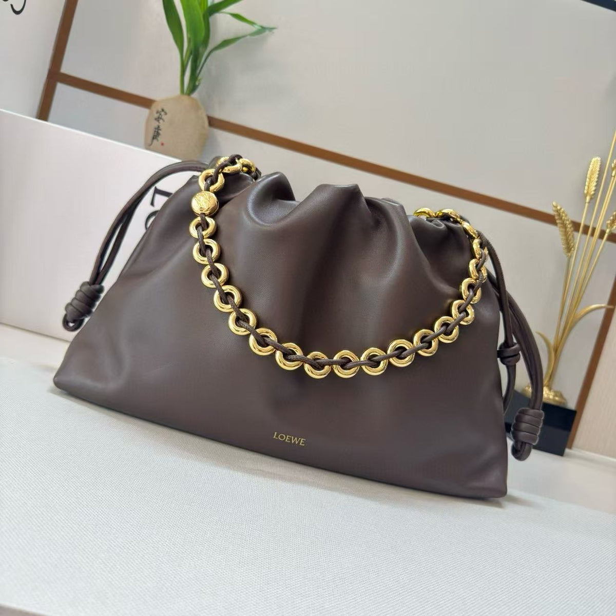 L*ewe Flamenco Purse 41 Bag Dark Brown Nappa Lambskin