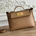 H*rmes Mini 24 24 Bag Beige Gold Leather