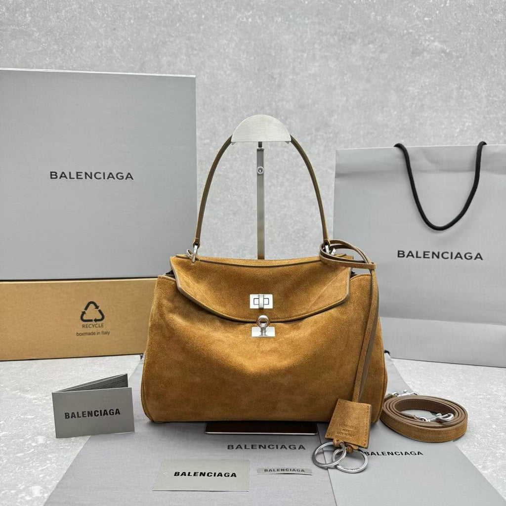 RODEO SMALL BAG 29 IN BROWN SUEDE SILVER HARDWARE