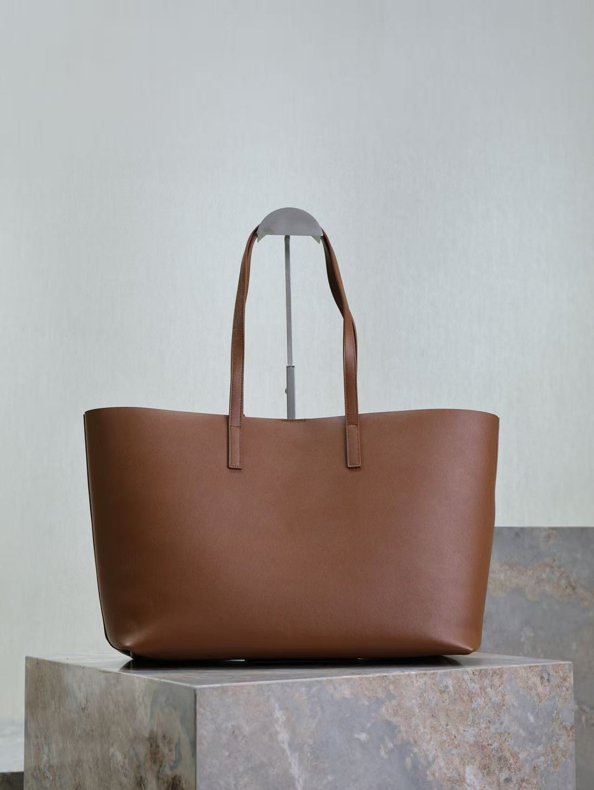 Y*S*L 2025 Tote 38cm Bag Brown Smooth Leather