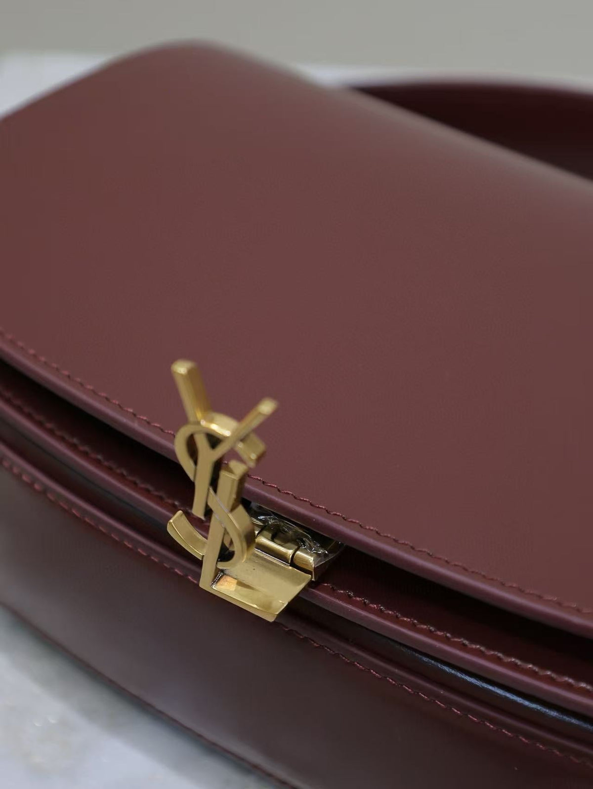 Y*S*L 2025 Voltaire 24cm Burgundy Gold Calfskin