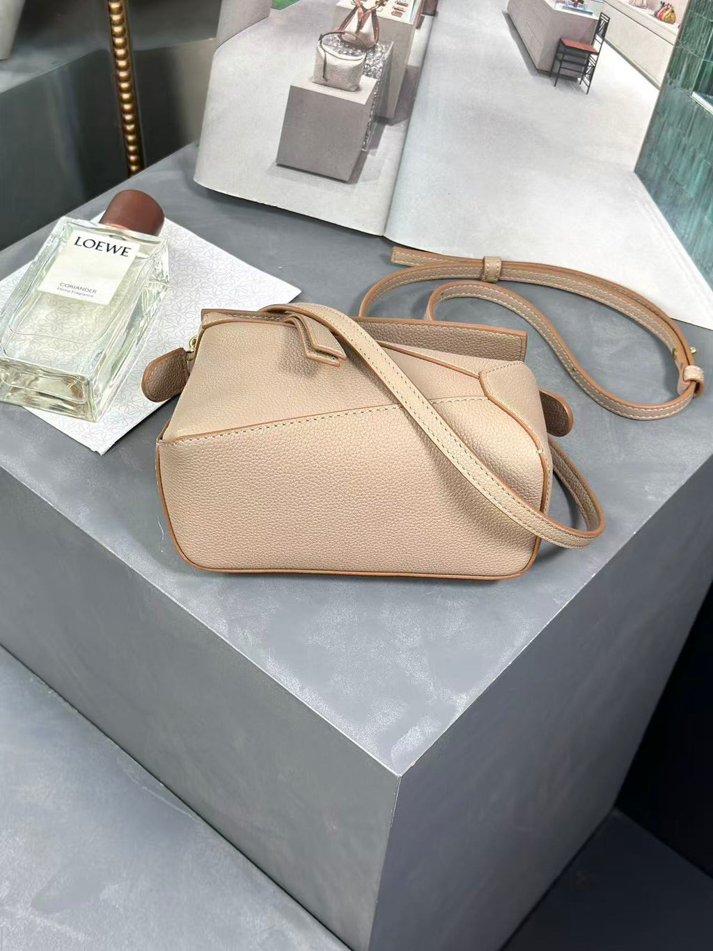 L*E MINI 18 PUZZLE BAG IN SANDY CALFSKIN GHW