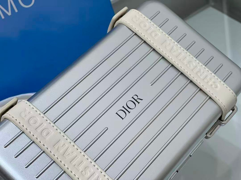 R*mowa x D*or Personal Cross-body Bag Silver Aluminum