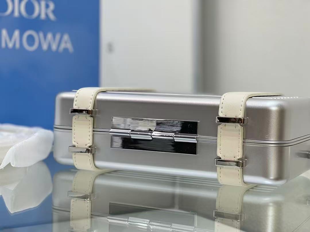 R*mowa x D*or Personal Cross-body Bag Silver Aluminum