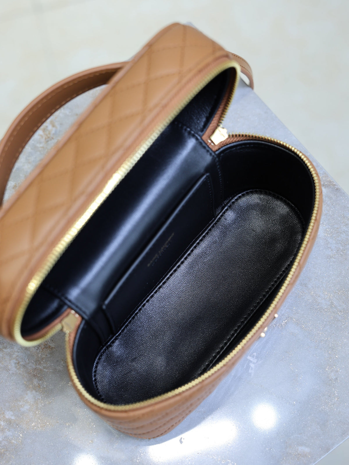 Y*S*L Gaby Mini Vanity 18 Brown Lambskin Gold Hardware