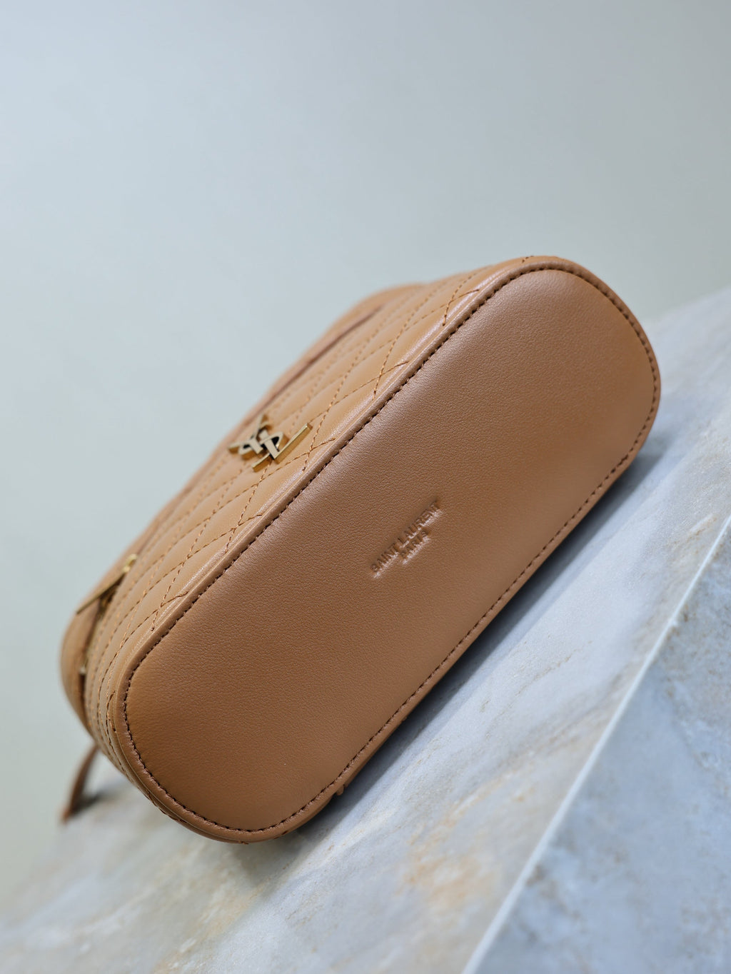 Y*S*L Gaby Mini Vanity 18 Brown Lambskin Gold Hardware