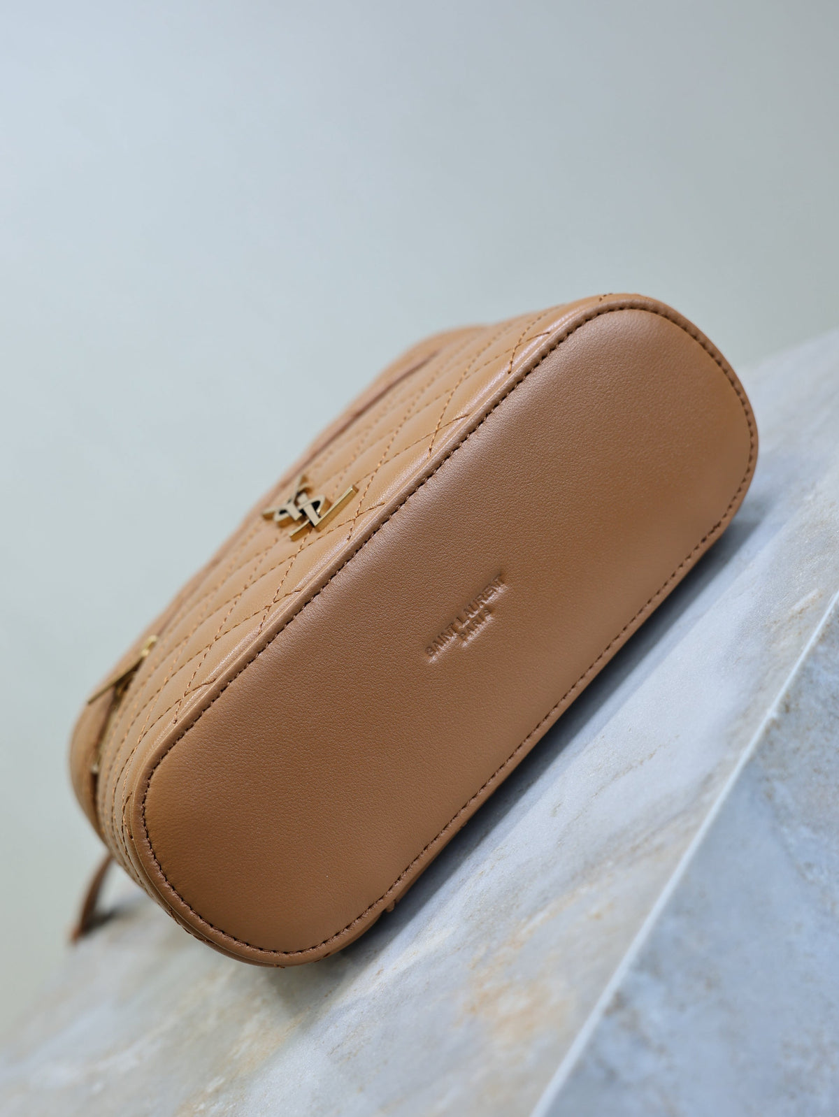 Y*S*L Gaby Mini Vanity 18 Brown Lambskin Gold Hardware