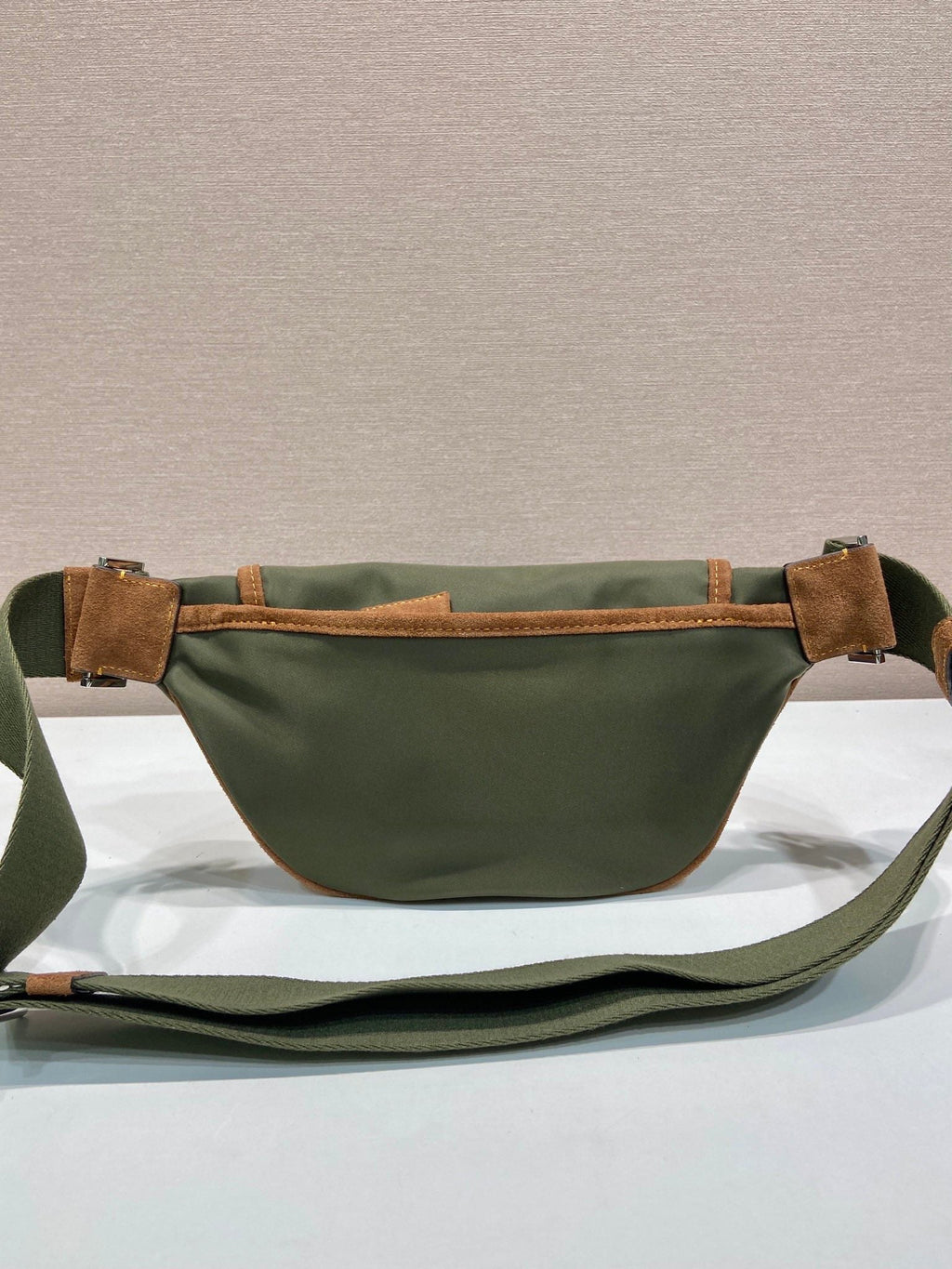 Pr*da 2025 Belt Bag Musk Green mix Cocoa Recycled Polyamide