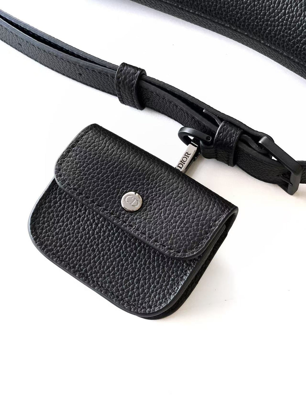 Chr*stian D*or 2025 Saddle Bag 26cm Black Grained Calfskin