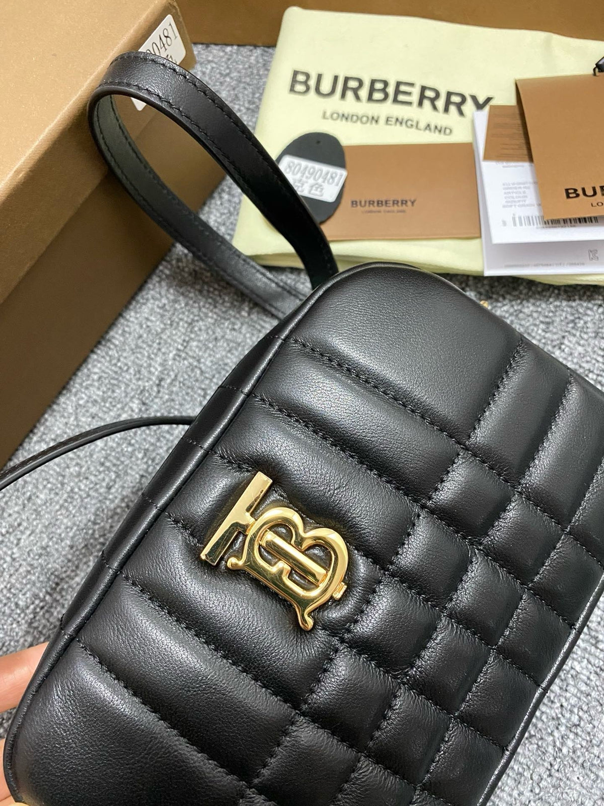 B*rberry 2025 Lola Camera Bag Black Quilted Lambskin