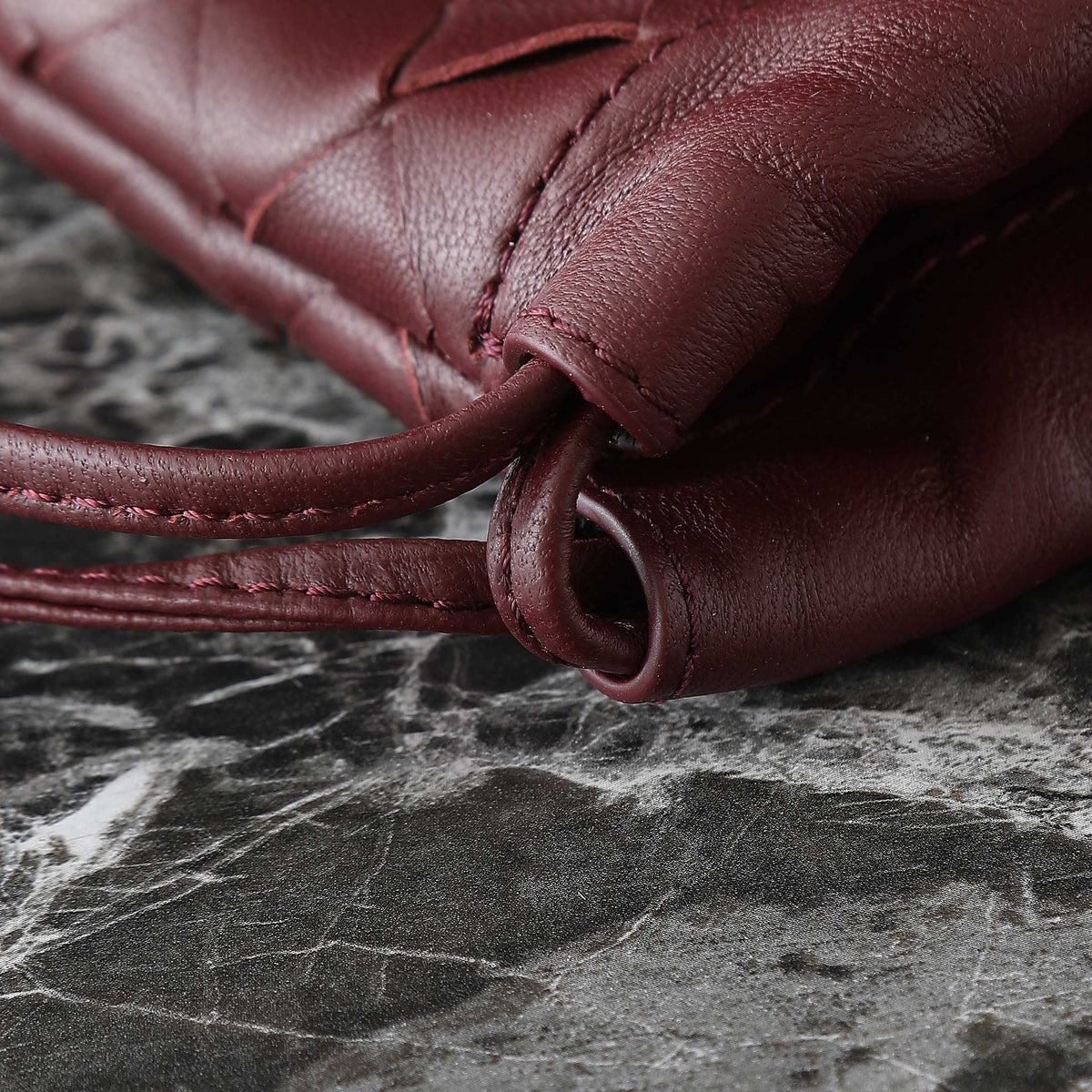 B*ttega V*neta 2025 Small Dustbag Burgundy Calf Leather