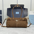 Pr*da Bonnie Large 32cm Brown Suede