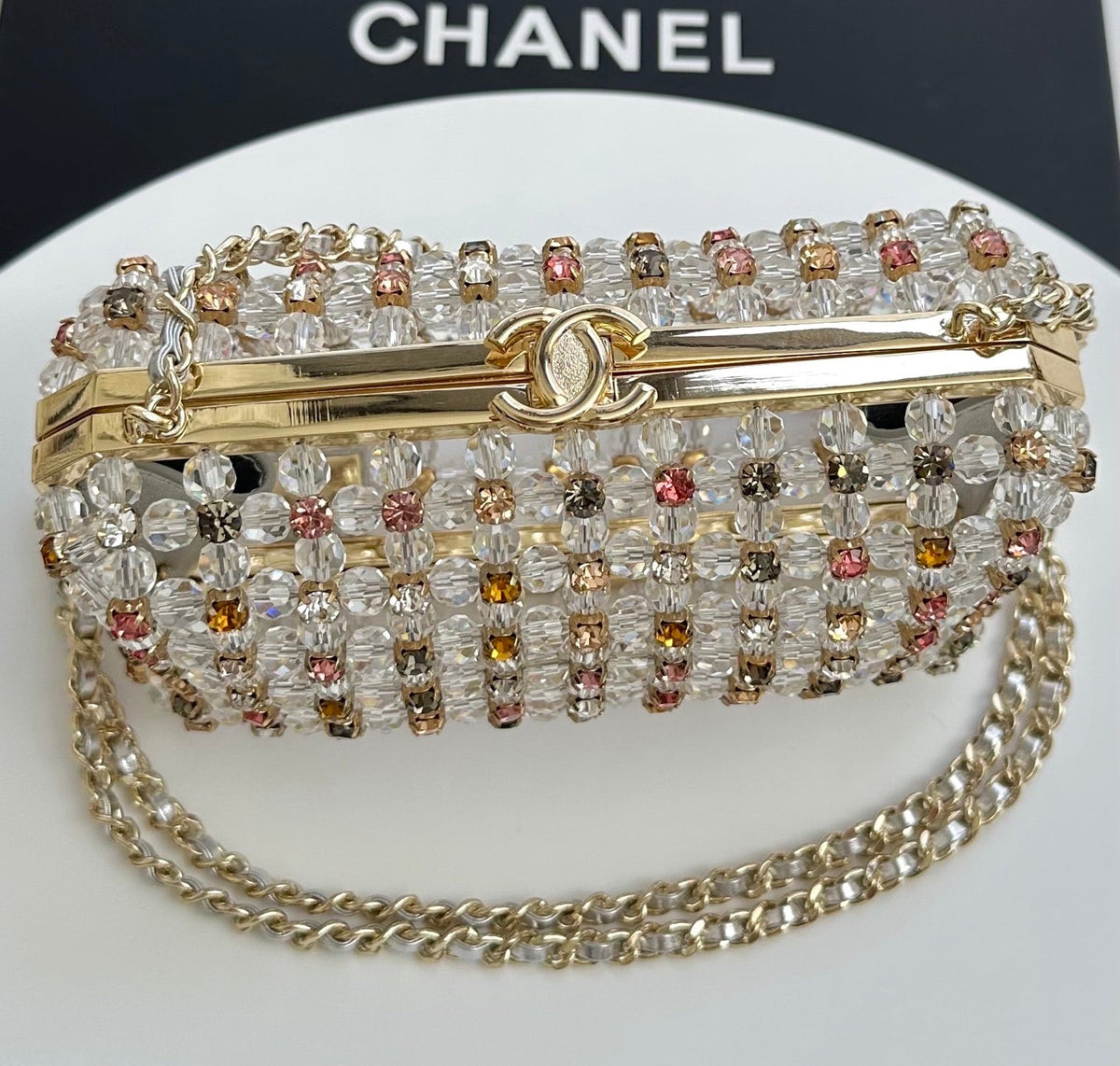 C*C Cruise Evening Clutch Pearl Crystal Rhinestones