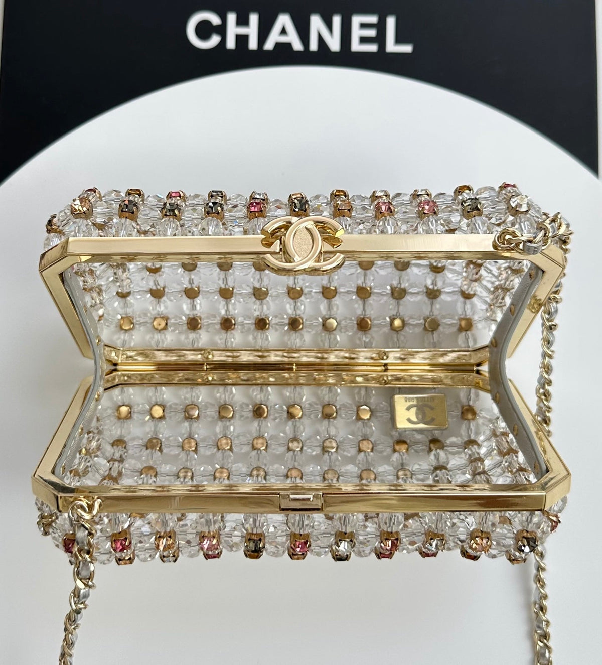 C*C Cruise Evening Clutch Pearl Crystal Rhinestones