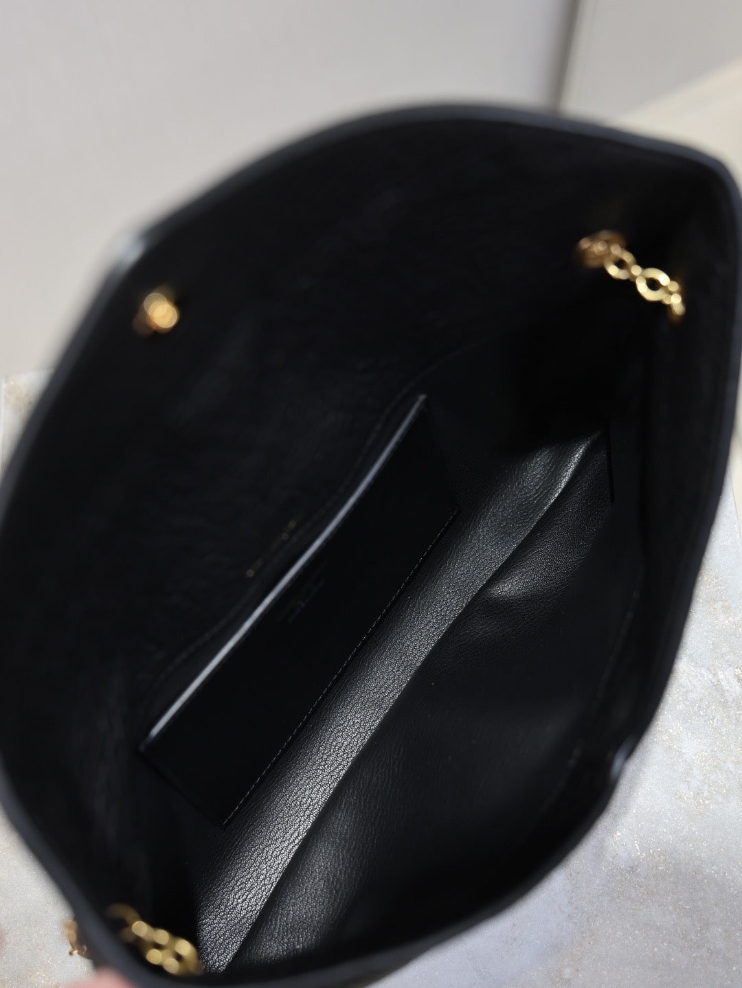 Y*S*L 2025 Cassandre XXLn Envelope Pouch On Chain Black Lambskin