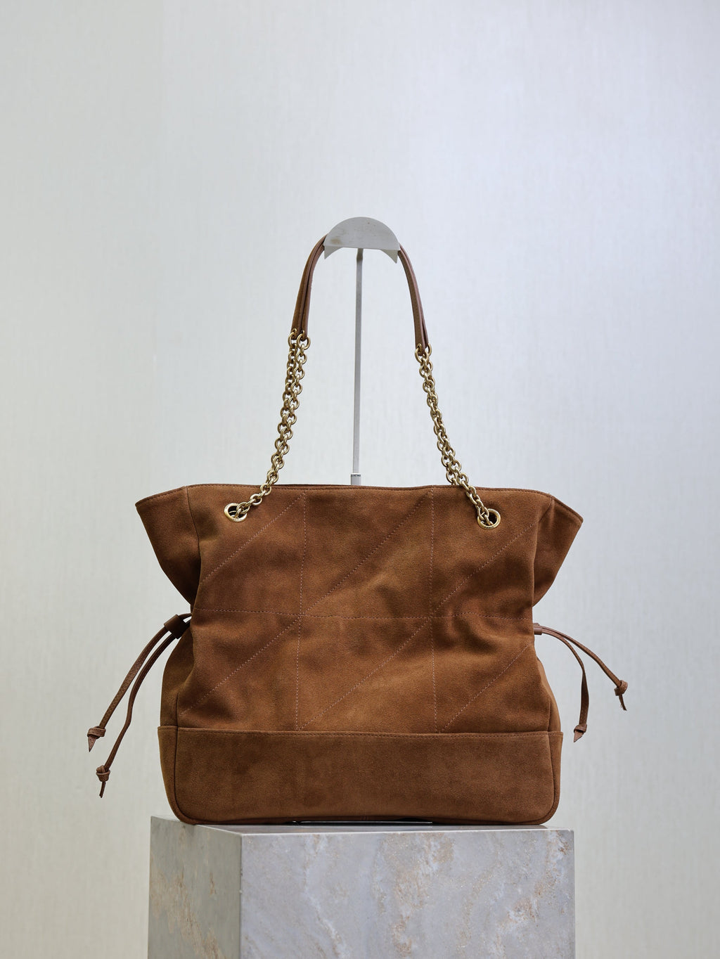 Y*S*L Large 35cm Caramel Suede Bucket Bag