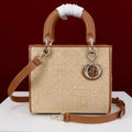 D*or 2026 Lady D*or Bag 24cm Beige Brown Raffia Leather