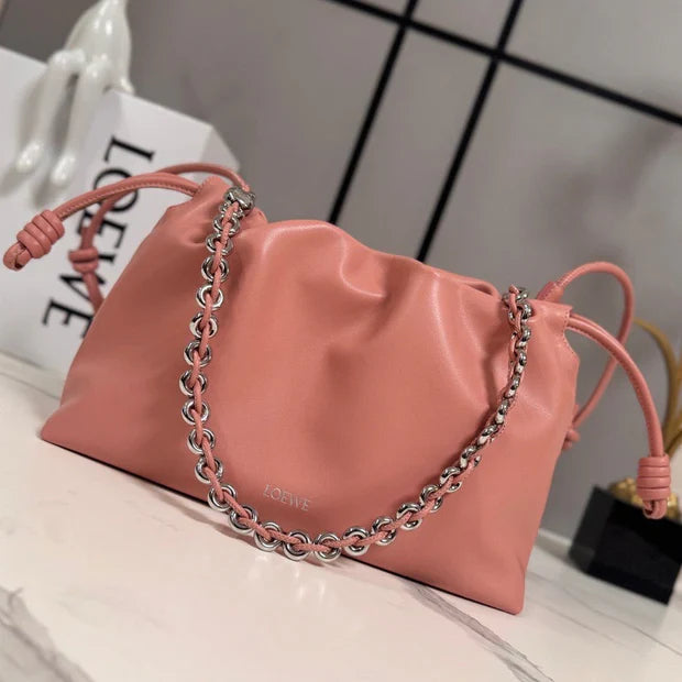 L*ewe 2026 Medium Flamenco Purse 30cm Pink Nappa Lambskin