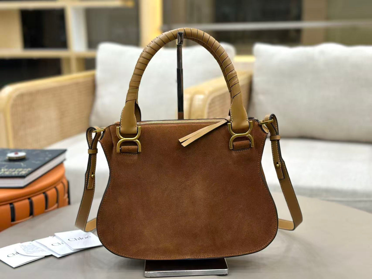 Chl*e Marcie Bag 30cm Brown Suede