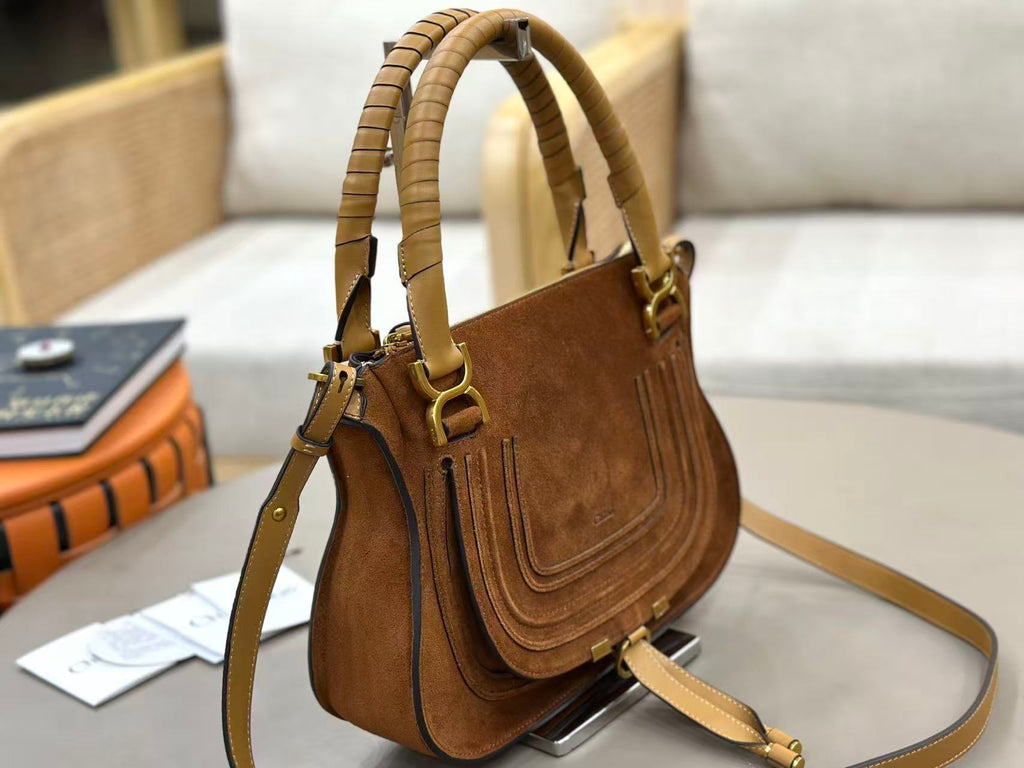 Chl*e Marcie Bag 30cm Brown Suede