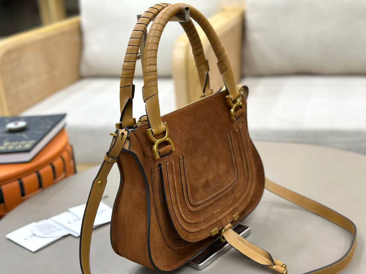 Chl*e Marcie Bag 30cm Brown Suede