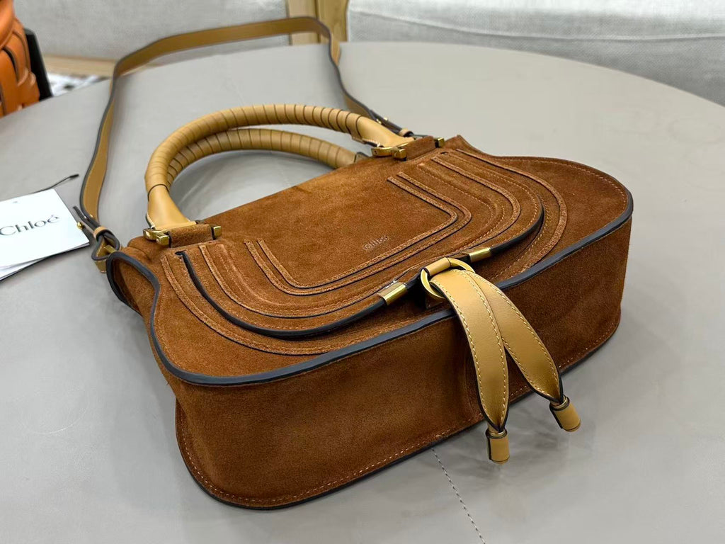 Chl*e Marcie Bag 30cm Brown Suede