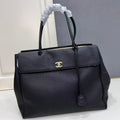Ch*nel 2026 Maxi Shopping Bag 42cm Black Cowhide leather