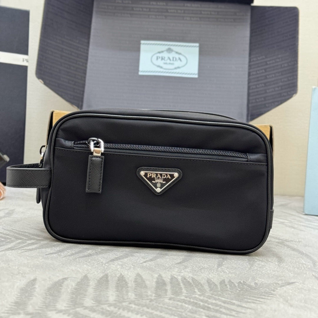 Pr*da Re-Edition Handbag 22cm Black Re-Nylon& Saffiano Leather