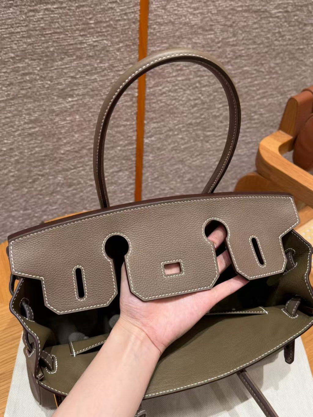 H*M Shoulder Birkin 29 Brown Togo Leather with Gold Hardware