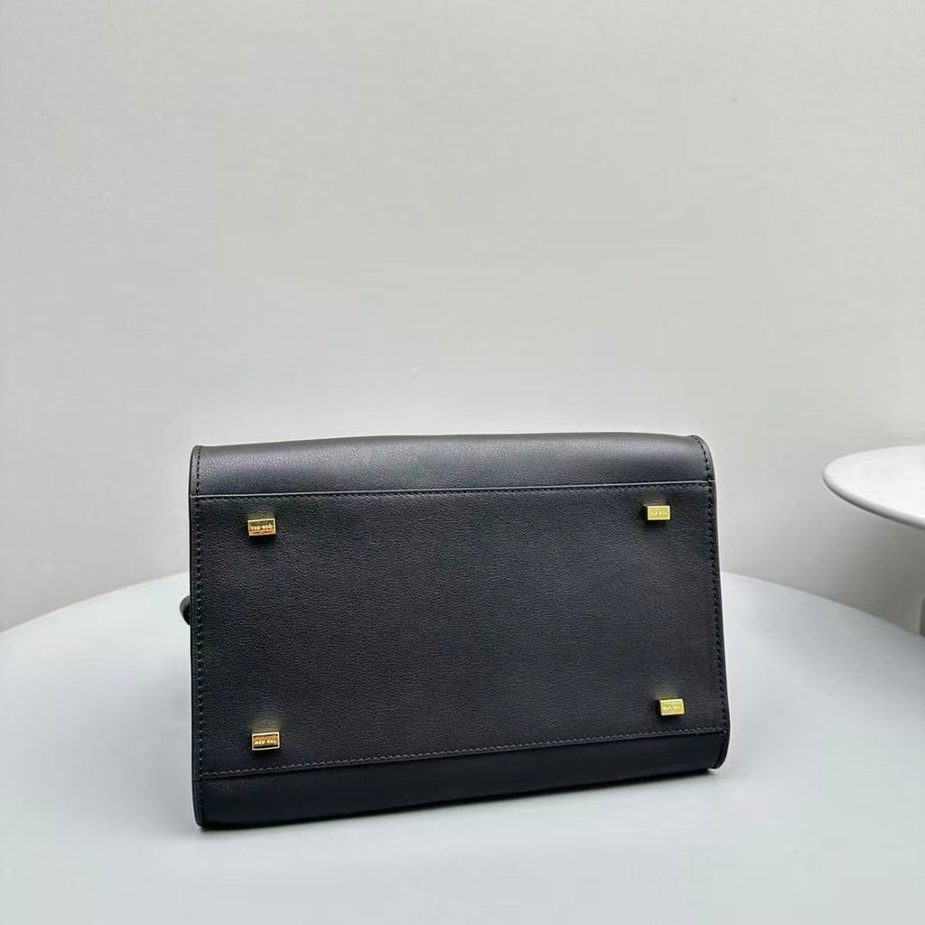 The R*w Margaux 26cm Black Calfskin With Gold Hardware