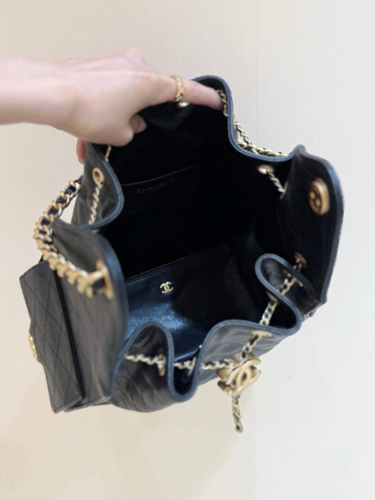 Ch*nel 25S HOBO BAG CALFSKIN GOLD HARDWARE