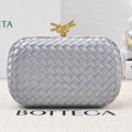 B*ttega V*neta 2026 Knot Clutch 20cm Silver Gold Woven Leather