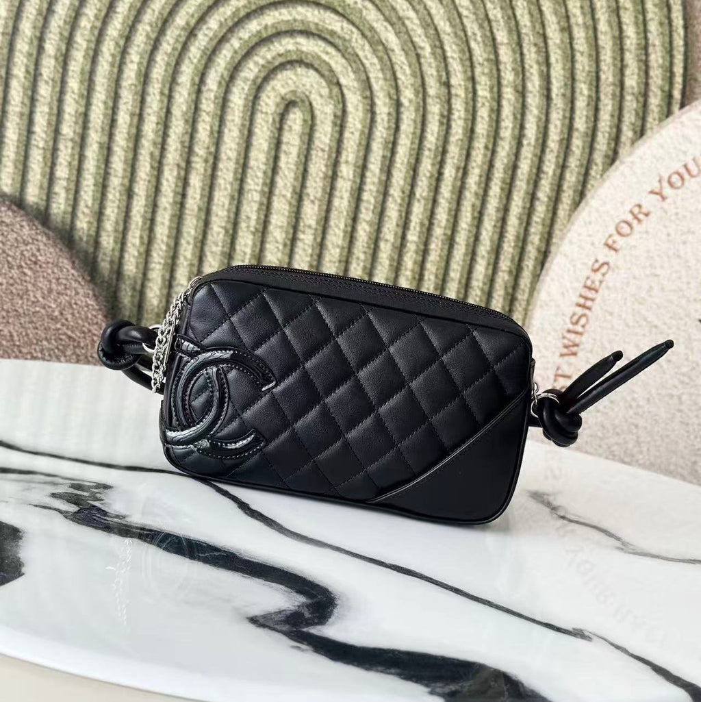 C*C Cambon Ligne Pochette Black Quilted Calfskin
