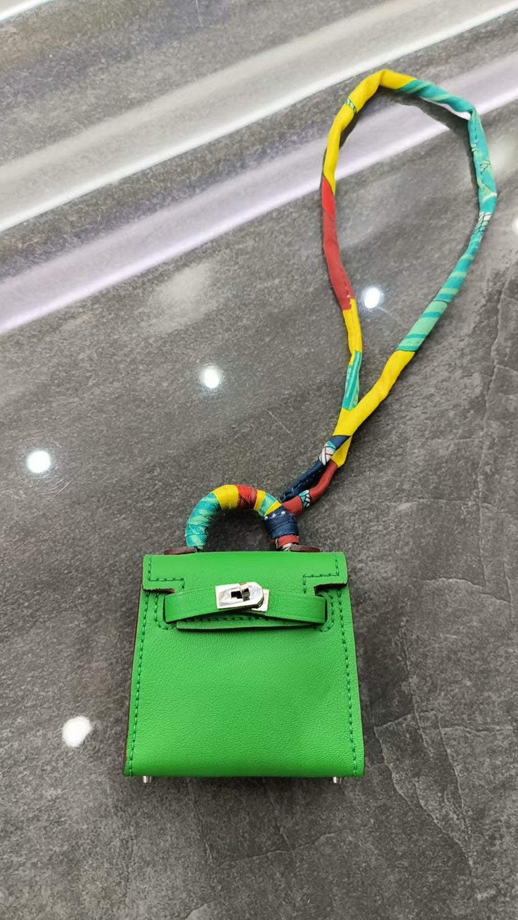 H*M Kelly Twilly Handbag Charm Cowhide Leather