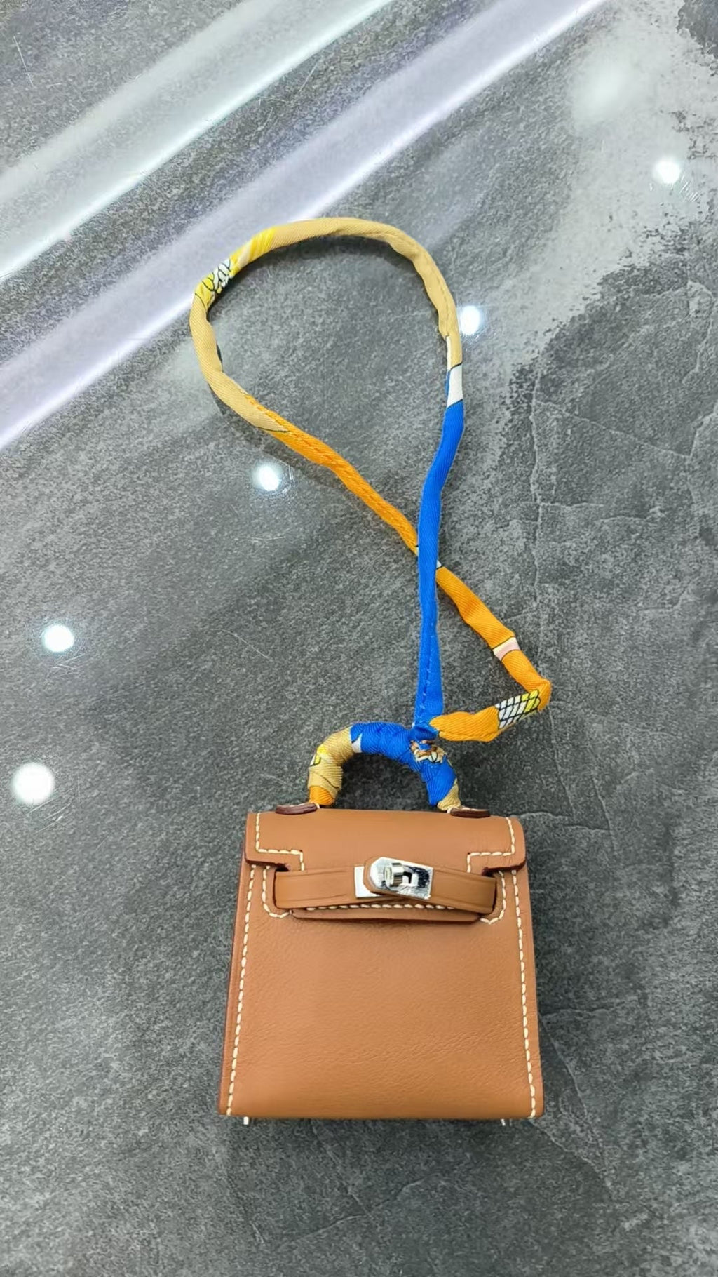 H*M Kelly Twilly Handbag Charm Cowhide Leather