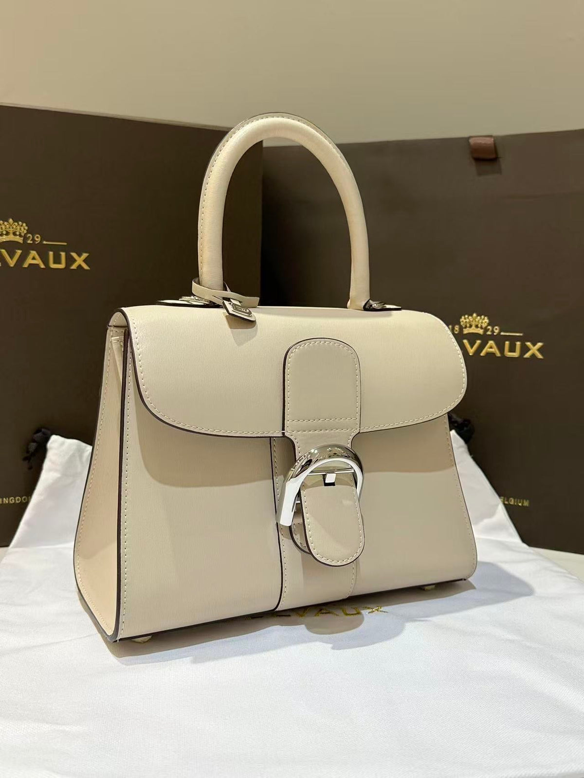 D*lvaux Brillant Mini 24cm Beige in Cowhide